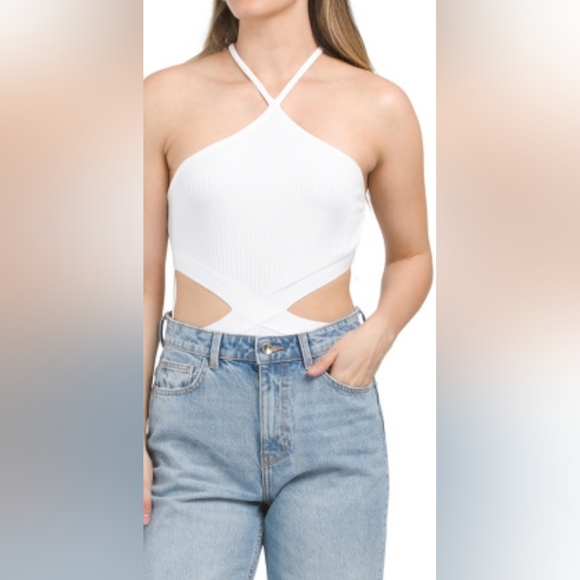 ZARA white  ribbed bodysuit size Medium new with tags - Picture 3 of 3